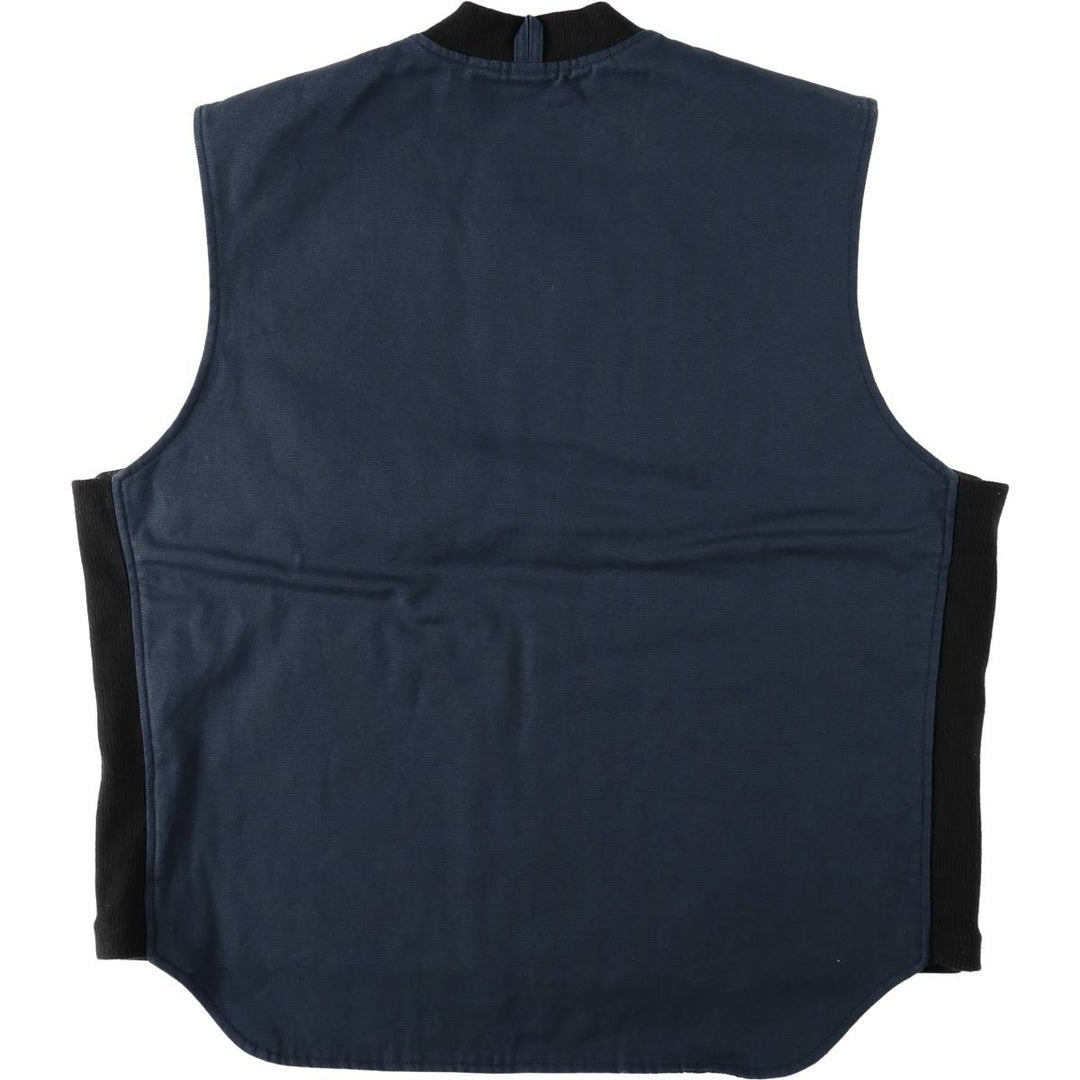 TOUGH DUCK Padded Duck Vest, Men's XL (approx.) cotton navy blue type Vintage Second Hand