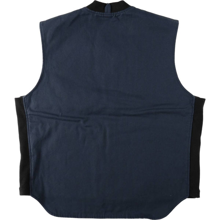 TOUGH DUCK Padded Duck Vest, Men's XL (approx.) cotton navy blue type Vintage Second Hand