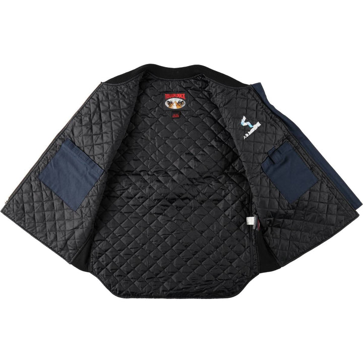 TOUGH DUCK Padded Duck Vest, Men's XL (approx.) cotton navy blue type Vintage Second Hand