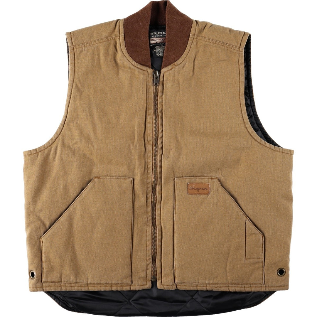 SAWBUCK WORKWEAR Padded Duck Vest, Men's Size M cotton Camel type Vintage Second Hand