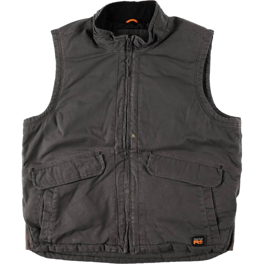 Timberland PRO SERIES RAIN REPEL Insulated Duck Vest, Men's XL (approx.) cotton Charcoal Vintage Second Hand