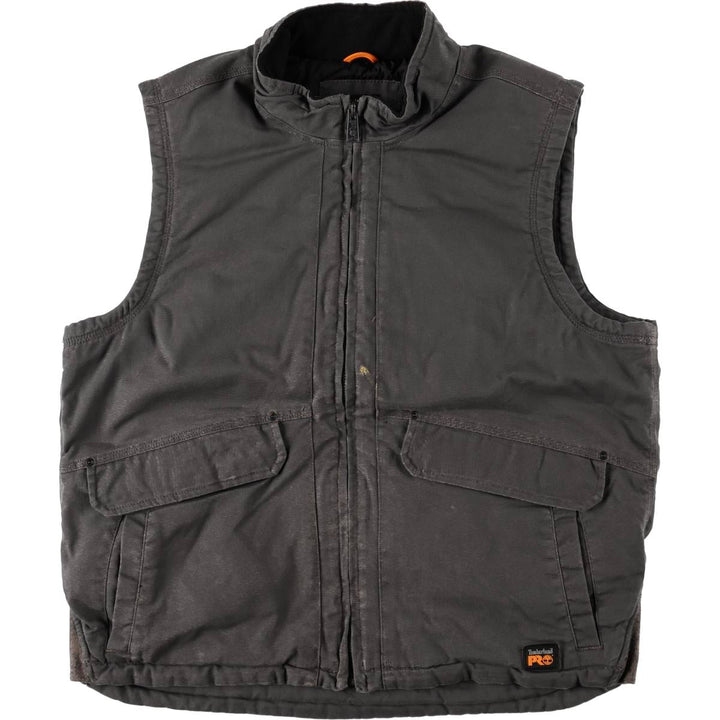 Timberland PRO SERIES RAIN REPEL Insulated Duck Vest, Men's XL (approx.) cotton Charcoal Vintage Second Hand