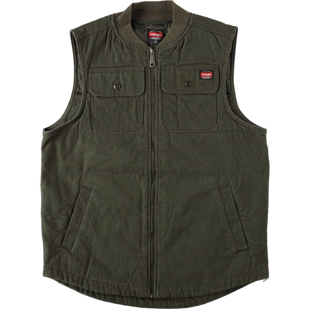 Wrangler padded duck vest, men's size M (approx.) cotton Khaki type Vintage Second Hand
