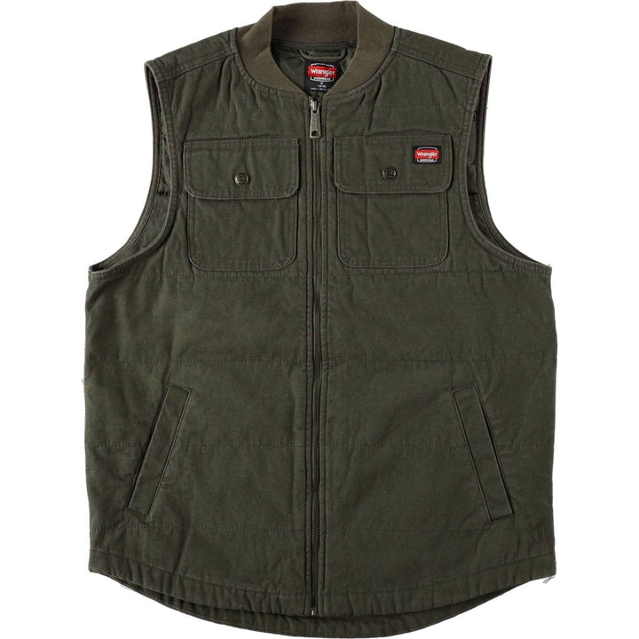Wrangler padded duck vest, men's size M (approx.) cotton Khaki type Vintage Second Hand