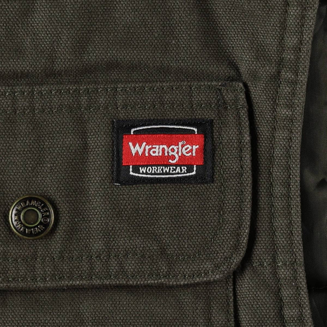 Wrangler padded duck vest, men's size M (approx.) cotton Khaki type Vintage Second Hand