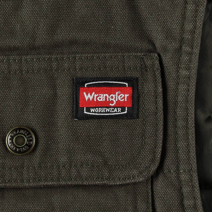 Wrangler padded duck vest, men's size M (approx.) cotton Khaki type Vintage Second Hand