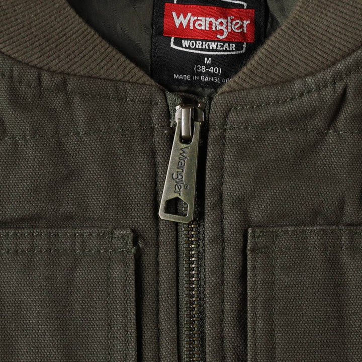 Wrangler padded duck vest, men's size M (approx.) cotton Khaki type Vintage Second Hand