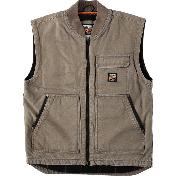 Timberland PRO Series Insulated Duck Vest, Men's Size L (approx.) polyester Khaki type Vintage Second Hand