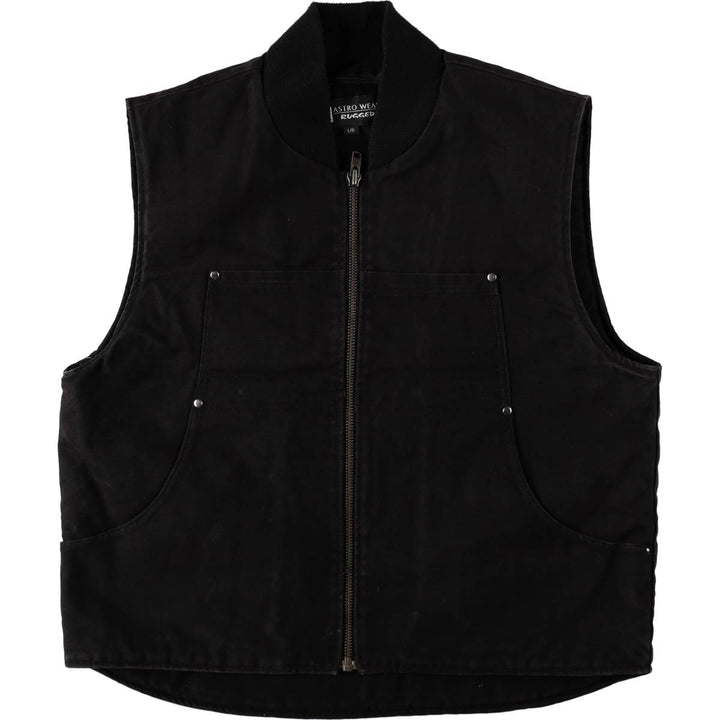 ASTRO WEAR RUGGED Duck Vest, Men's Size L (equivalent) cotton black type Vintage Second Hand