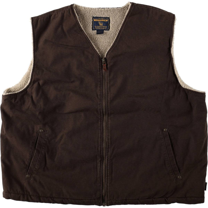 2000'S Woolrich duck vest, men's size XXL equivalent. cotton dark chocolate Vintage Second Hand