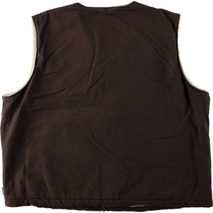 2000'S Woolrich duck vest, men's size XXL equivalent. cotton dark chocolate Vintage Second Hand