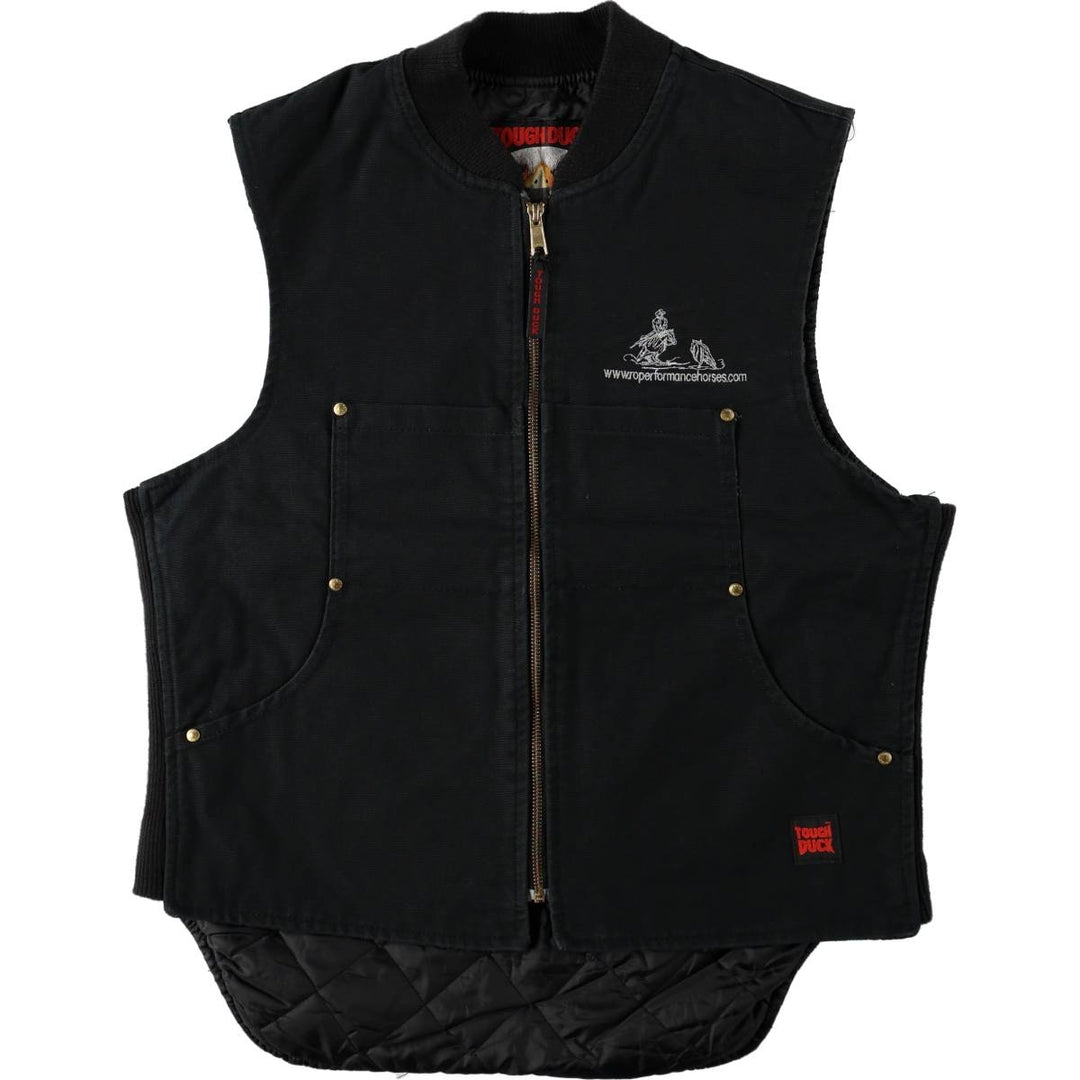 TOUGH DUCK Padded Duck Vest, Made in Canada, Men's Size L (approx.) cotton black type Vintage Second Hand