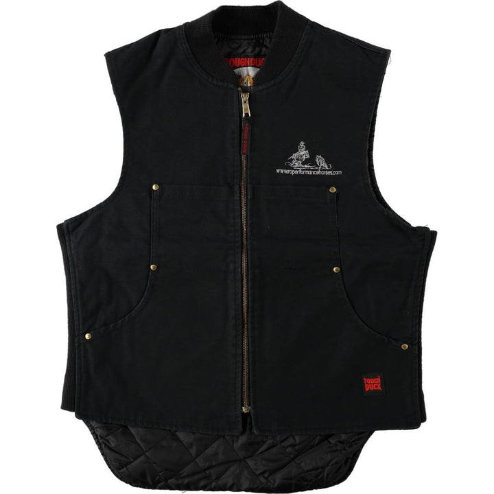 TOUGH DUCK Padded Duck Vest, Made in Canada, Men's Size L (approx.) cotton black type Vintage Second Hand