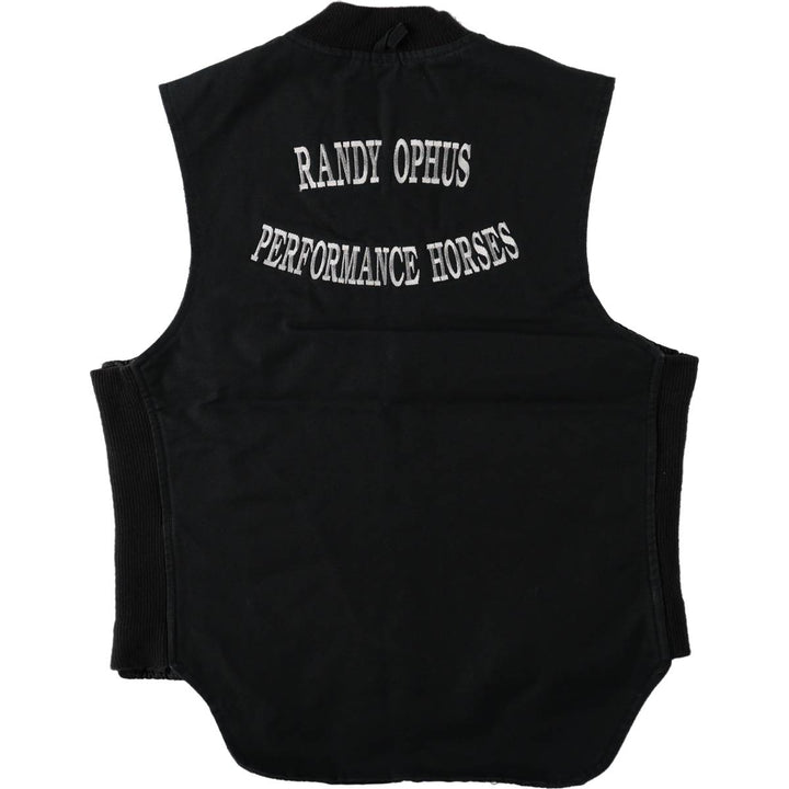 TOUGH DUCK Padded Duck Vest, Made in Canada, Men's Size L (approx.) cotton black type Vintage Second Hand