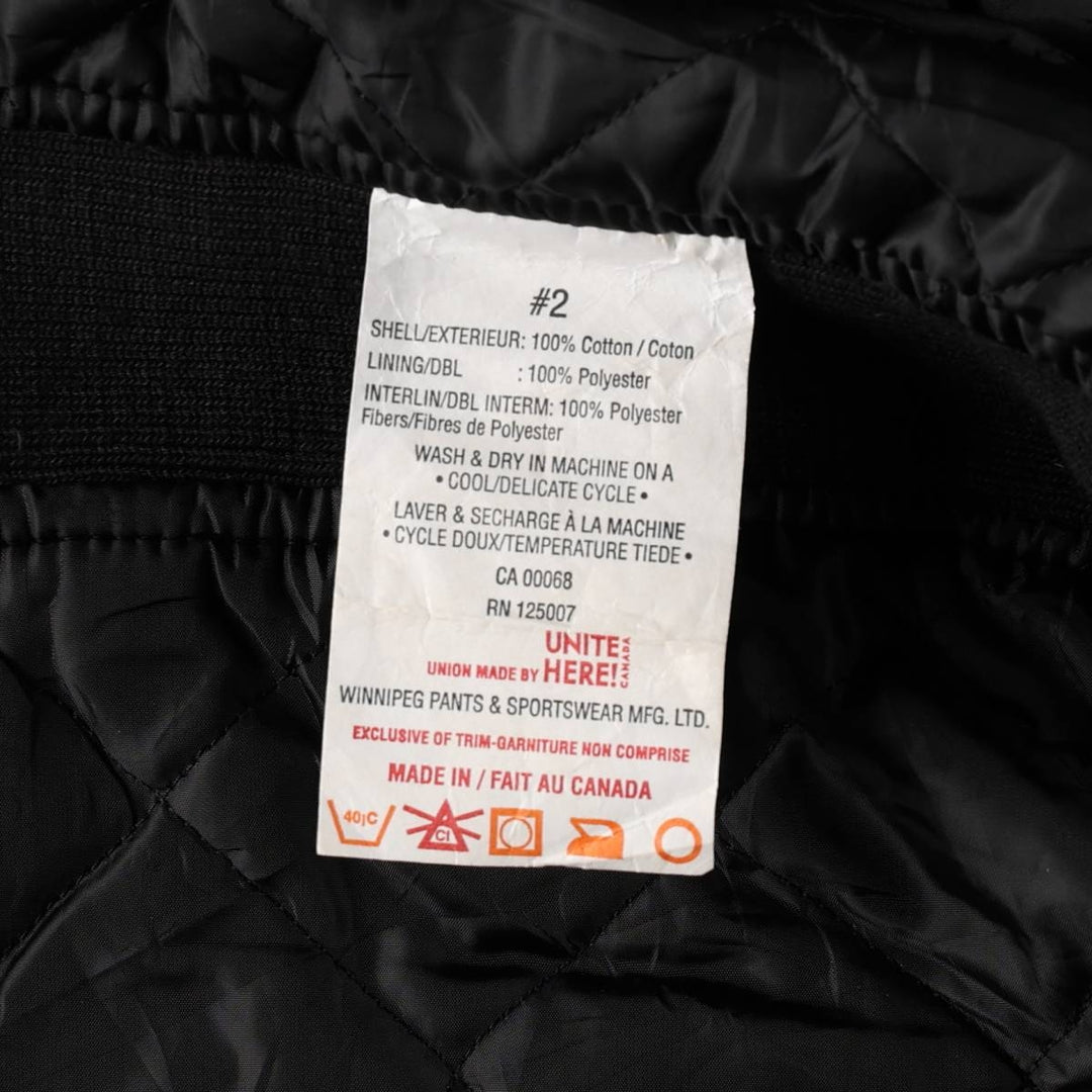 TOUGH DUCK Padded Duck Vest, Made in Canada, Men's Size L (approx.) cotton black type Vintage Second Hand