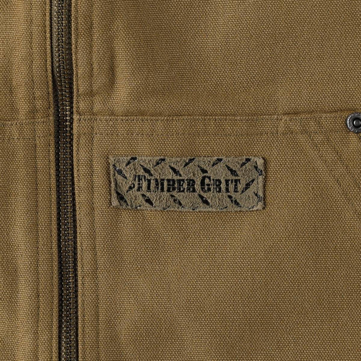 2000'S Columbia TIMBER GRIT Duck Vest, Men's Size XL (approx.) cotton Khaki type beige Vintage Second Hand
