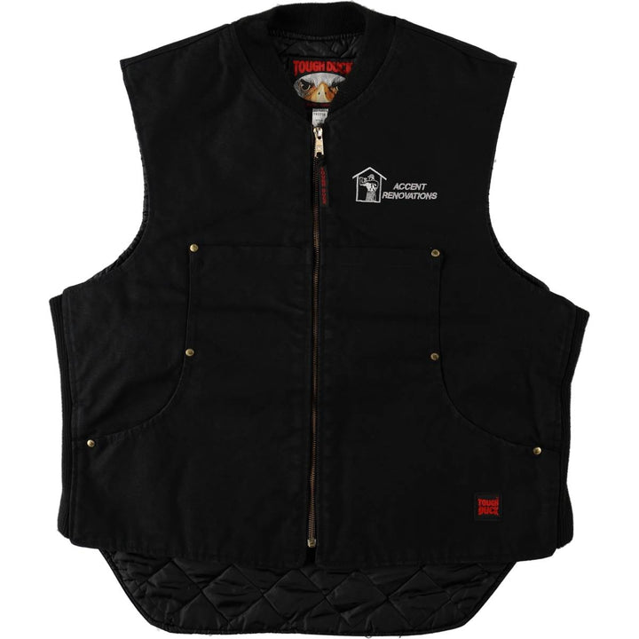 TOUGH DUCK Padded Duck Vest, Made in Canada, Men's Size L (approx.) cotton black type Vintage Second Hand