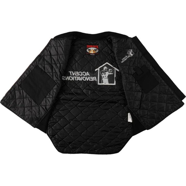 TOUGH DUCK Padded Duck Vest, Made in Canada, Men's Size L (approx.) cotton black type Vintage Second Hand