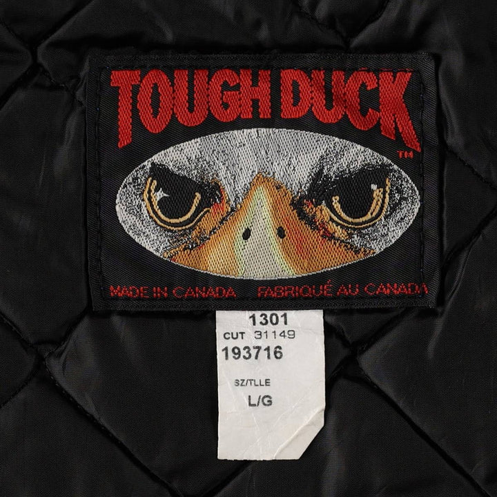 TOUGH DUCK Padded Duck Vest, Made in Canada, Men's Size L (approx.) cotton black type Vintage Second Hand