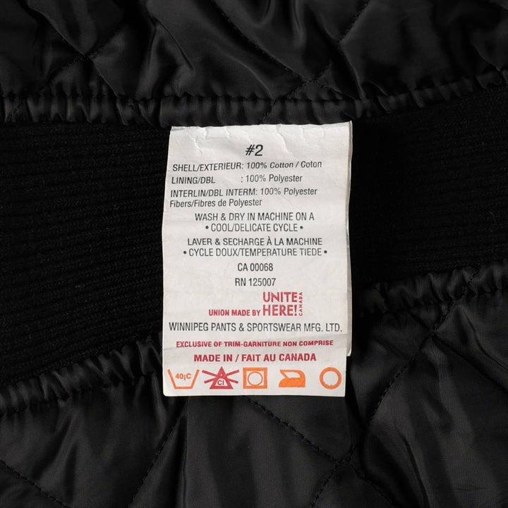 TOUGH DUCK Padded Duck Vest, Made in Canada, Men's Size L (approx.) cotton black type Vintage Second Hand