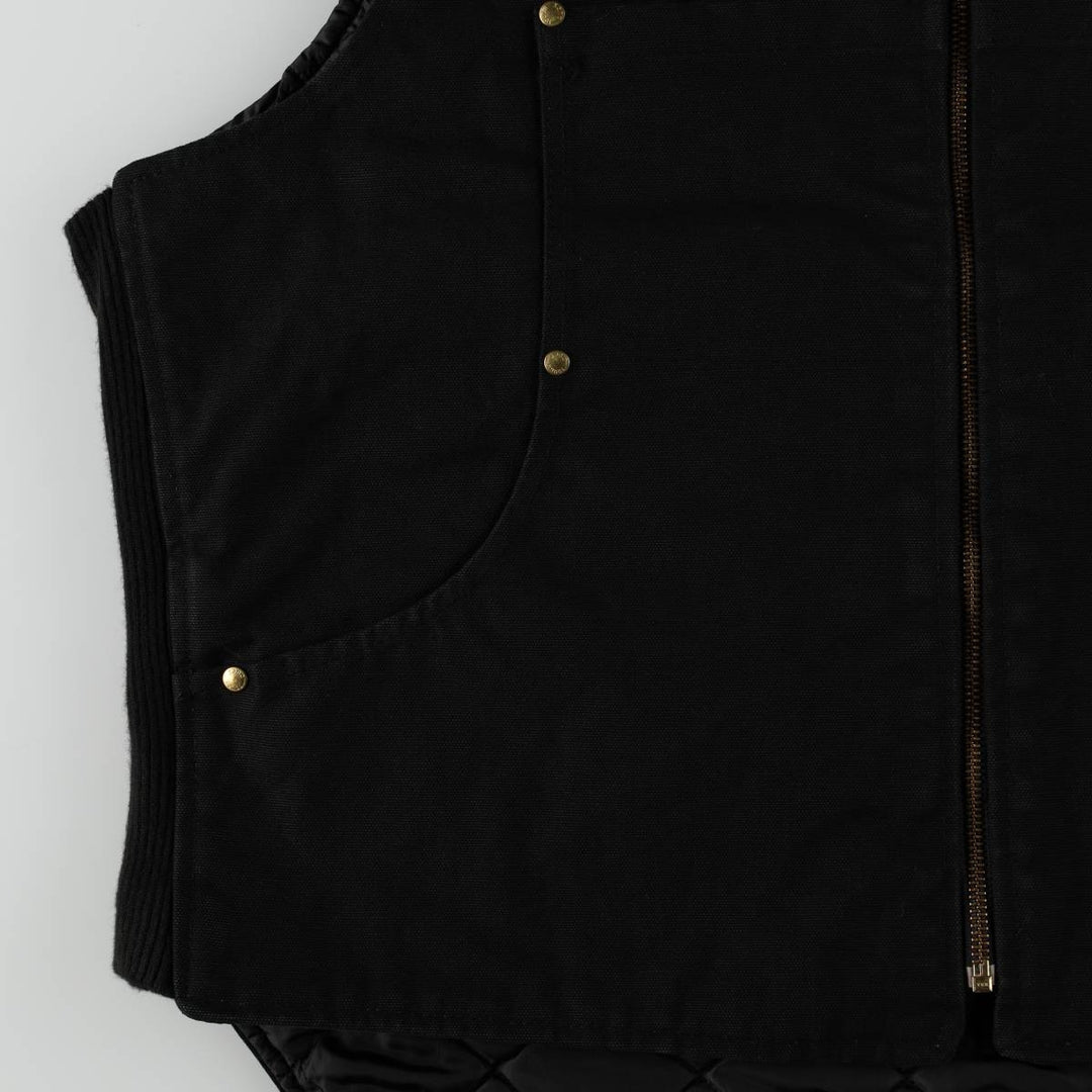 TOUGH DUCK Padded Duck Vest, Made in Canada, Men's Size L (approx.) cotton black type Vintage Second Hand