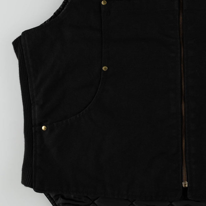 TOUGH DUCK Padded Duck Vest, Made in Canada, Men's Size L (approx.) cotton black type Vintage Second Hand