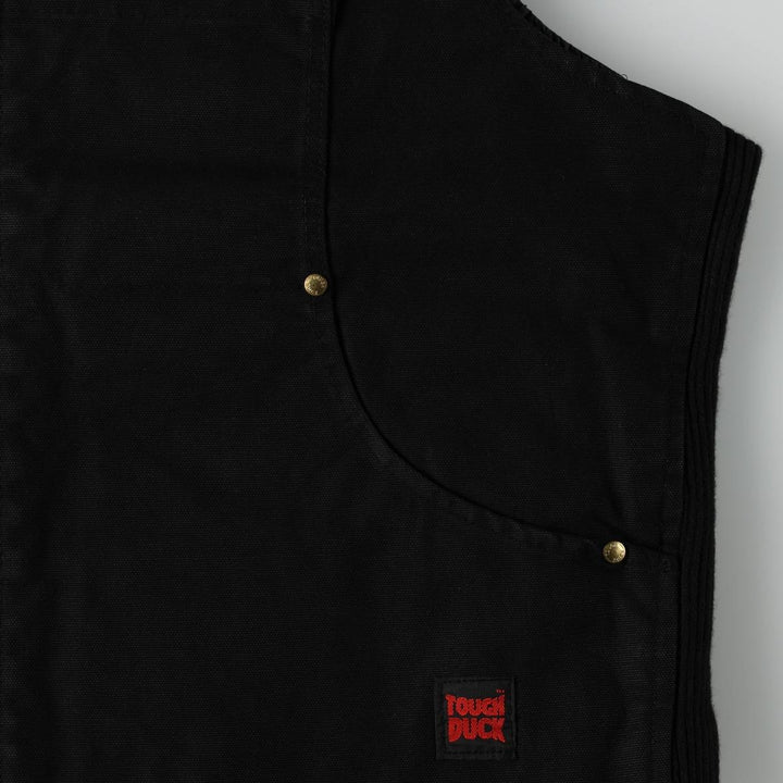 TOUGH DUCK Padded Duck Vest, Made in Canada, Men's Size L (approx.) cotton black type Vintage Second Hand
