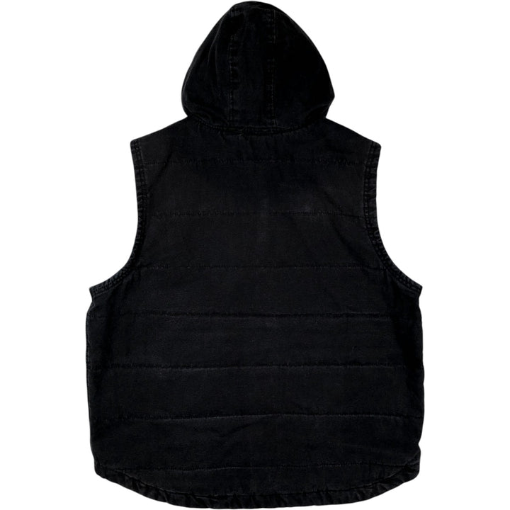 Wrangler WORK WEAR Hooded Padded Duck Vest, Men's Size XL (approx.) cotton black type Vintage Second Hand
