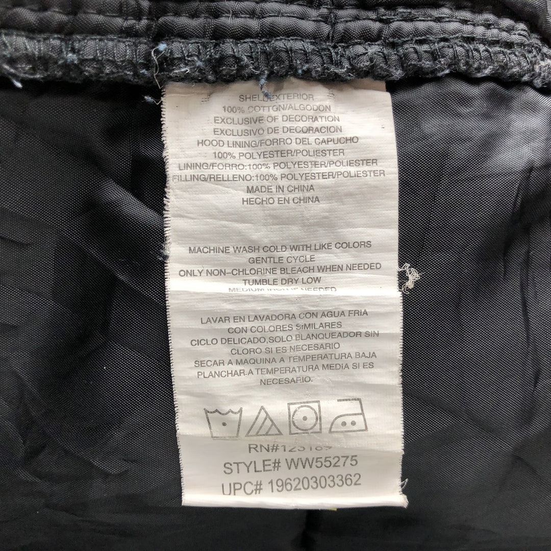 Wrangler WORK WEAR Hooded Padded Duck Vest, Men's Size XL (approx.) cotton black type Vintage Second Hand