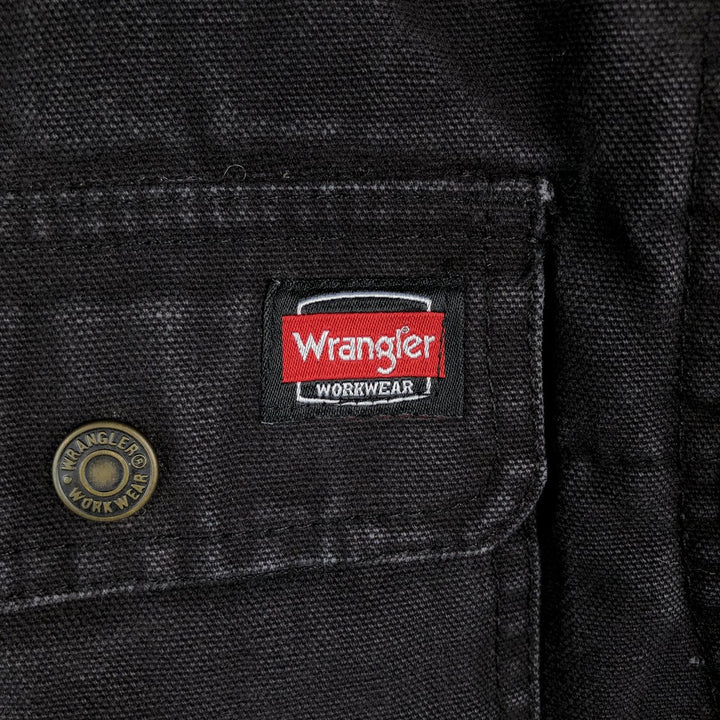 Wrangler WORK WEAR Hooded Padded Duck Vest, Men's Size XL (approx.) cotton black type Vintage Second Hand