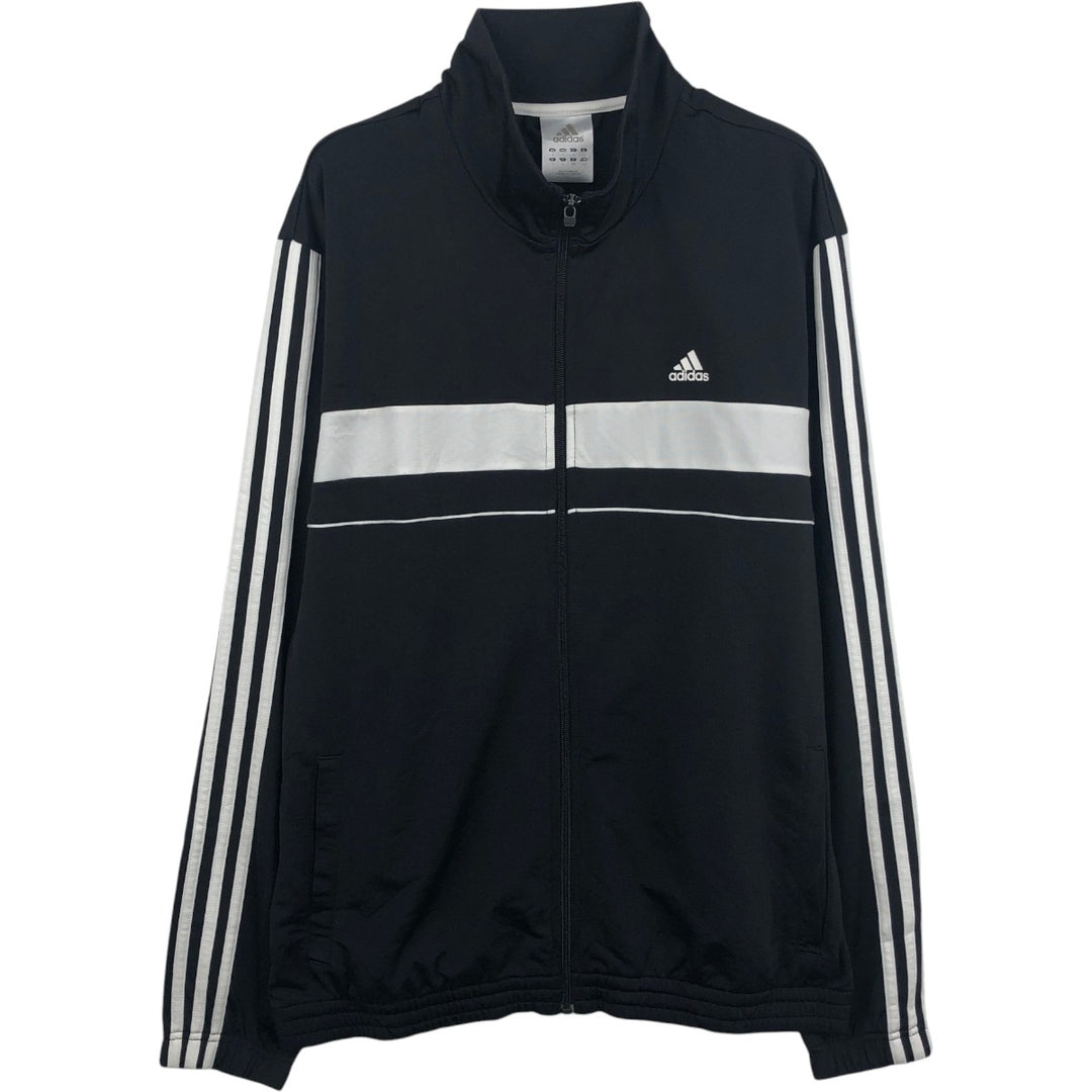 Adidas adidas jersey track jacket men's size L polyester black type Vintage Second Hand