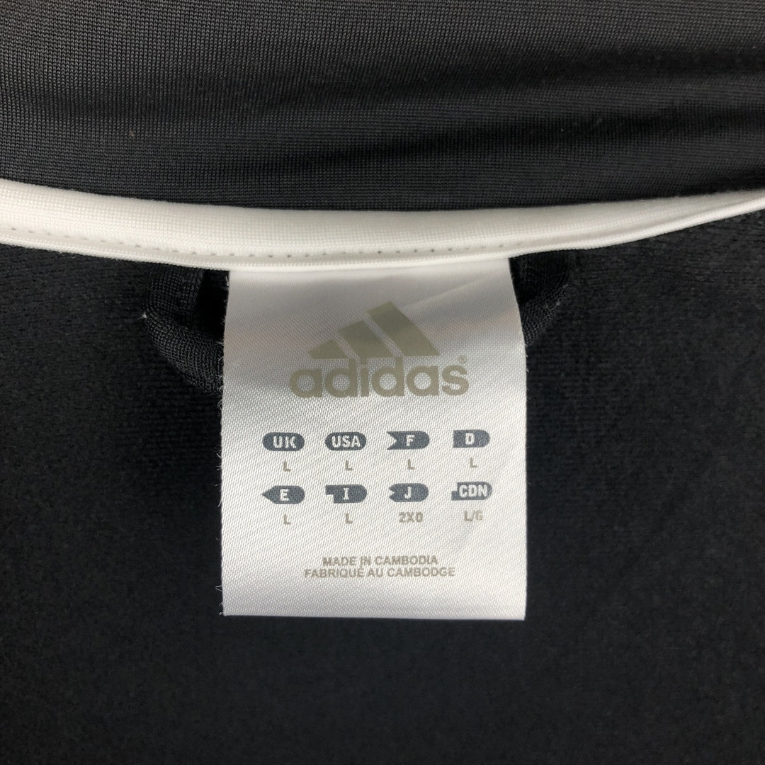 Adidas adidas jersey track jacket men's size L polyester black type Vintage Second Hand