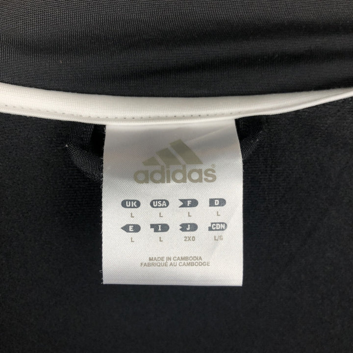 Adidas adidas jersey track jacket men's size L polyester black type Vintage Second Hand