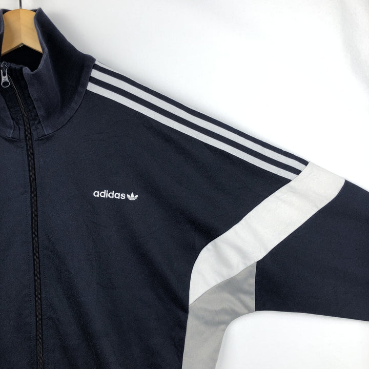 Adidas ORIGINALS Trefoil Logo Track Jacket, Men's Size L (approx.) cotton black type Vintage Second Hand