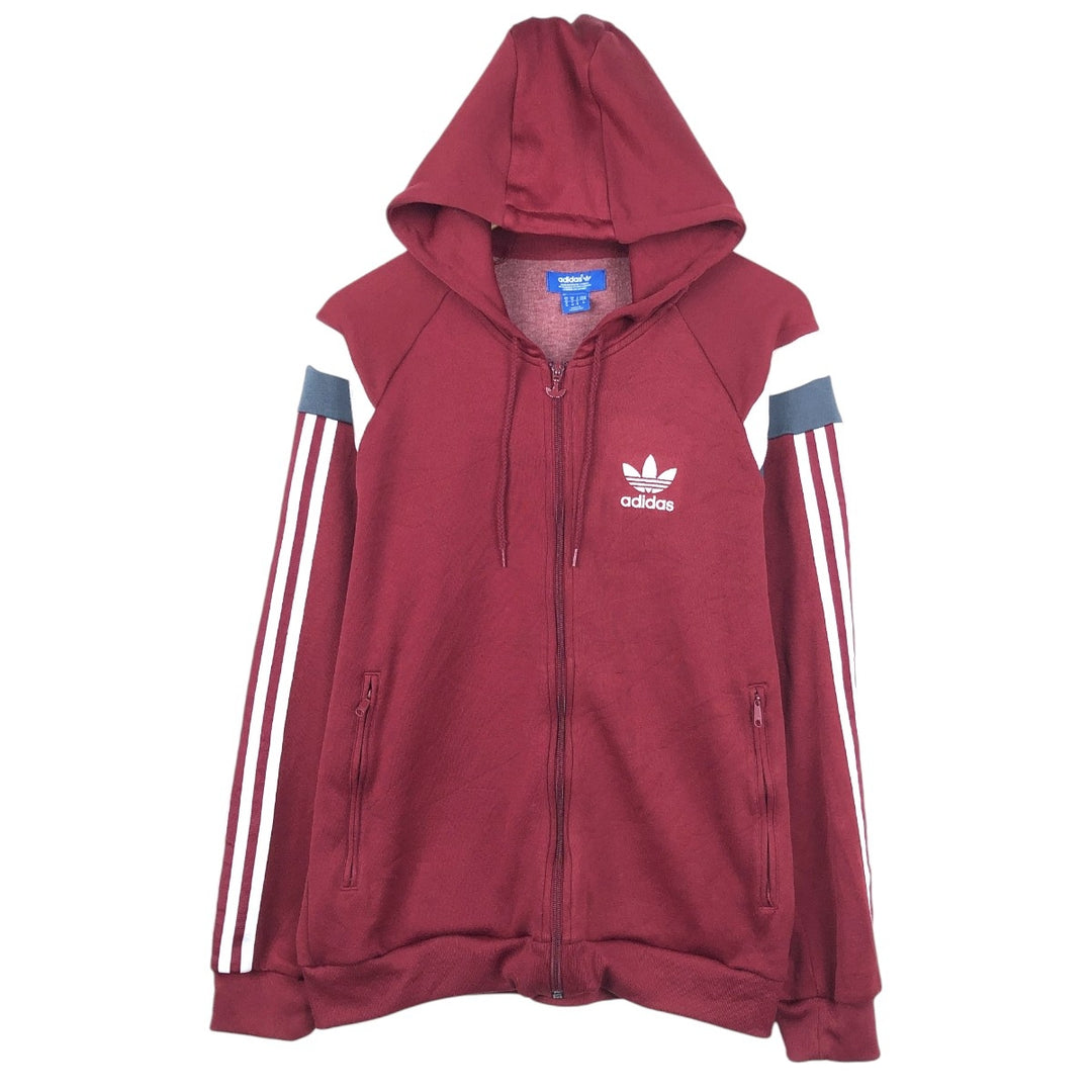 Adidas ORIGINALS Trefoil Logo Track Jacket (Men's Size M) polyester Red type red-purple Vintage Second Hand