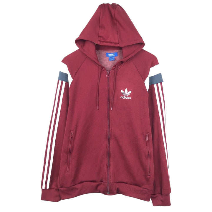 Adidas ORIGINALS Trefoil Logo Track Jacket (Men's Size M) polyester Red type red-purple Vintage Second Hand