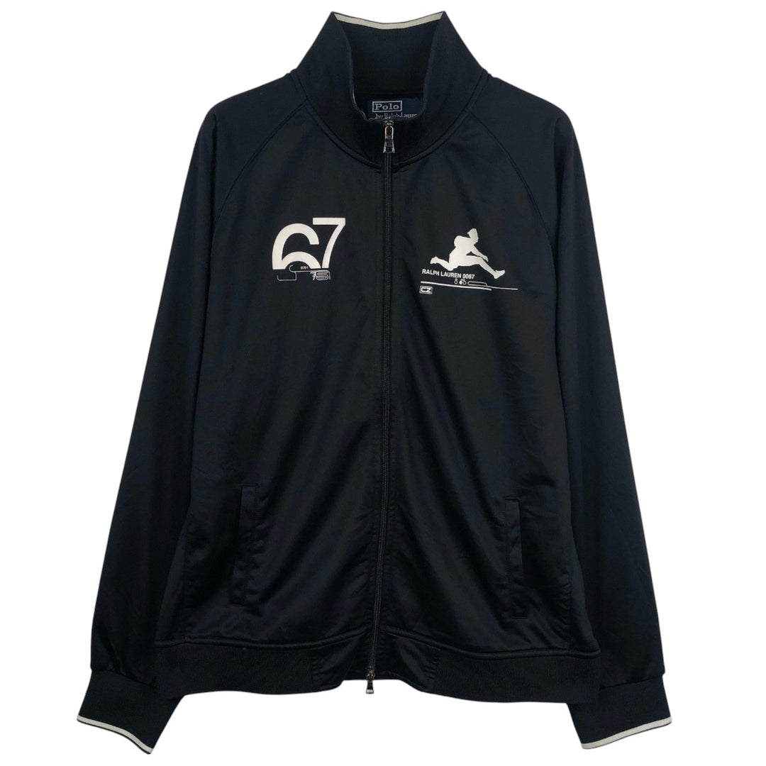 Ralph Lauren POLO by Ralph Lauren Jersey Track Jacket, Men's Size L polyester black type Vintage Second Hand