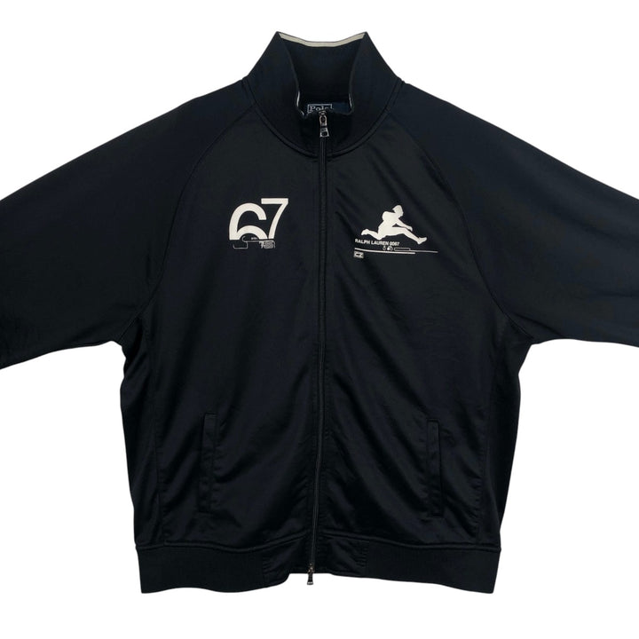 Ralph Lauren POLO by Ralph Lauren Jersey Track Jacket, Men's Size L polyester black type Vintage Second Hand