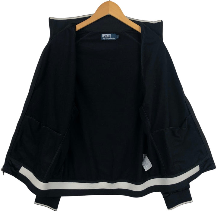 Ralph Lauren POLO by Ralph Lauren Jersey Track Jacket, Men's Size L polyester black type Vintage Second Hand
