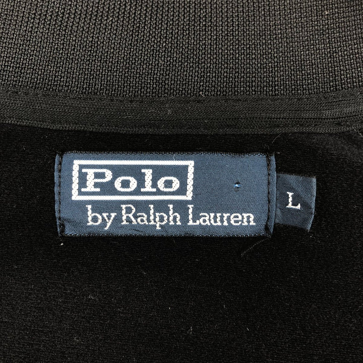Ralph Lauren POLO by Ralph Lauren Jersey Track Jacket, Men's Size L polyester black type Vintage Second Hand
