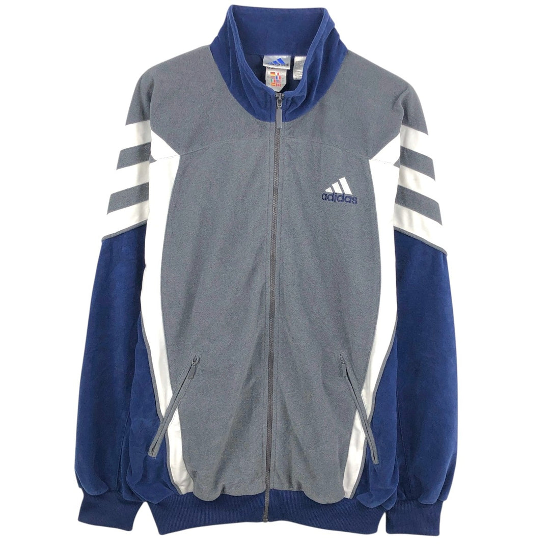 00'S adidas jersey track jacket, men's size L polyester Charcoal Vintage Second Hand