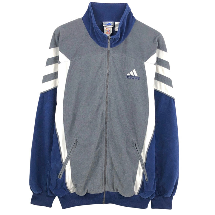 00'S adidas jersey track jacket, men's size L polyester Charcoal Vintage Second Hand