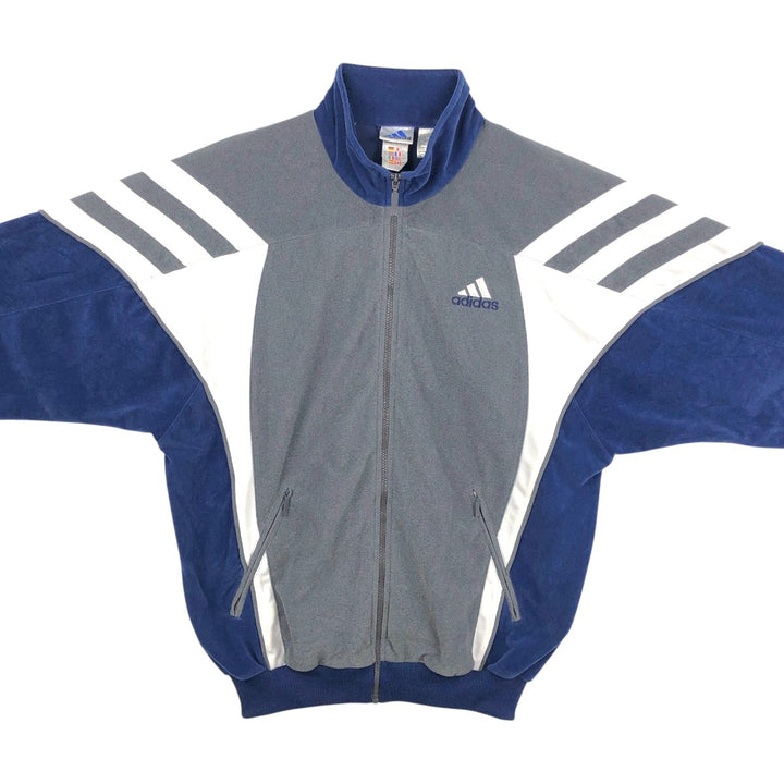 00'S adidas jersey track jacket, men's size L polyester Charcoal Vintage Second Hand
