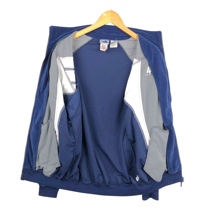 00'S adidas jersey track jacket, men's size L polyester Charcoal Vintage Second Hand