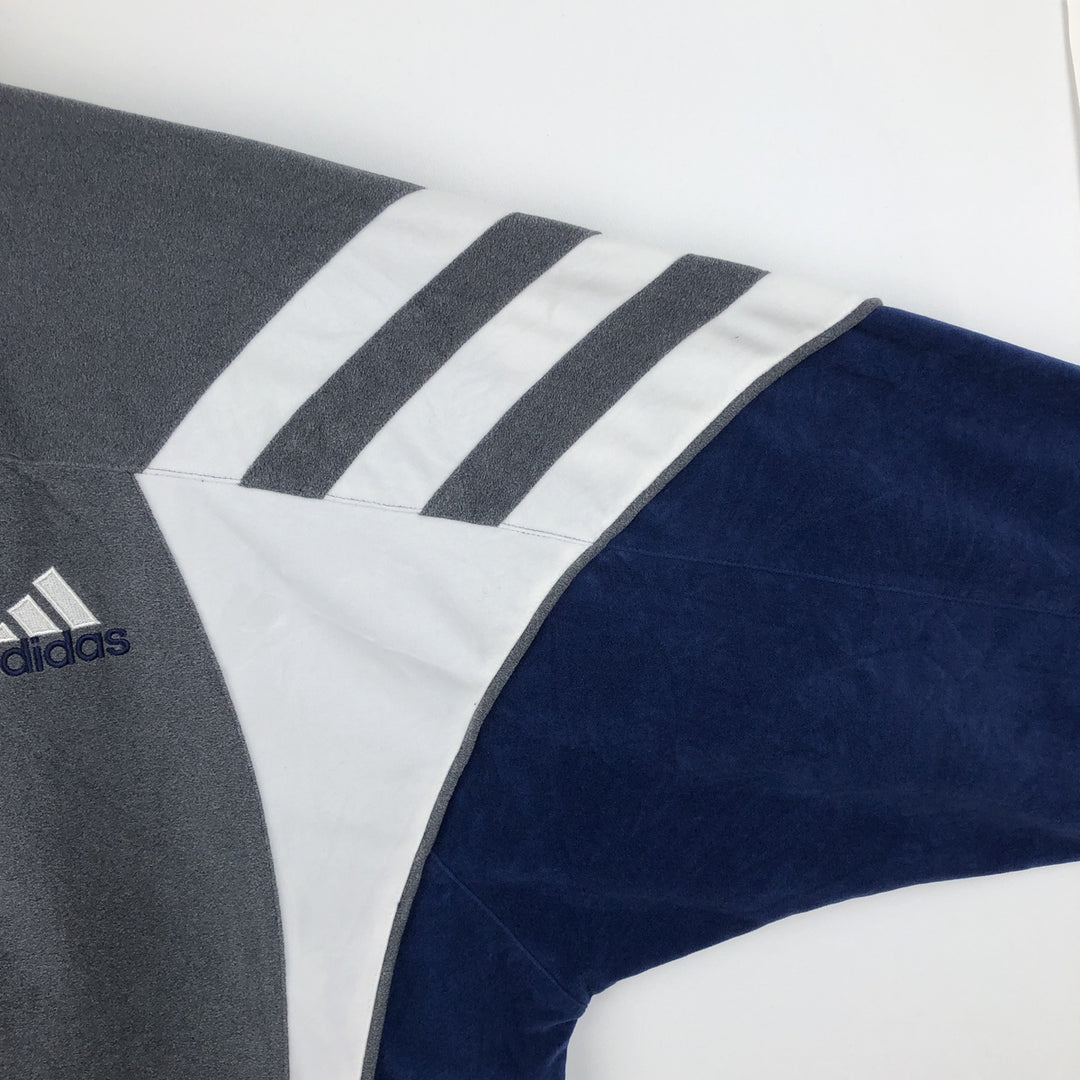00'S adidas jersey track jacket, men's size L polyester Charcoal Vintage Second Hand