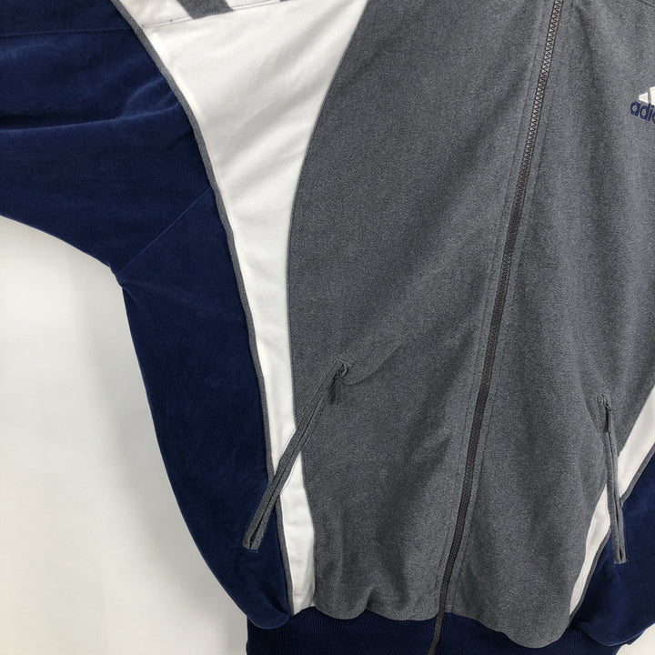 00'S adidas jersey track jacket, men's size L polyester Charcoal Vintage Second Hand