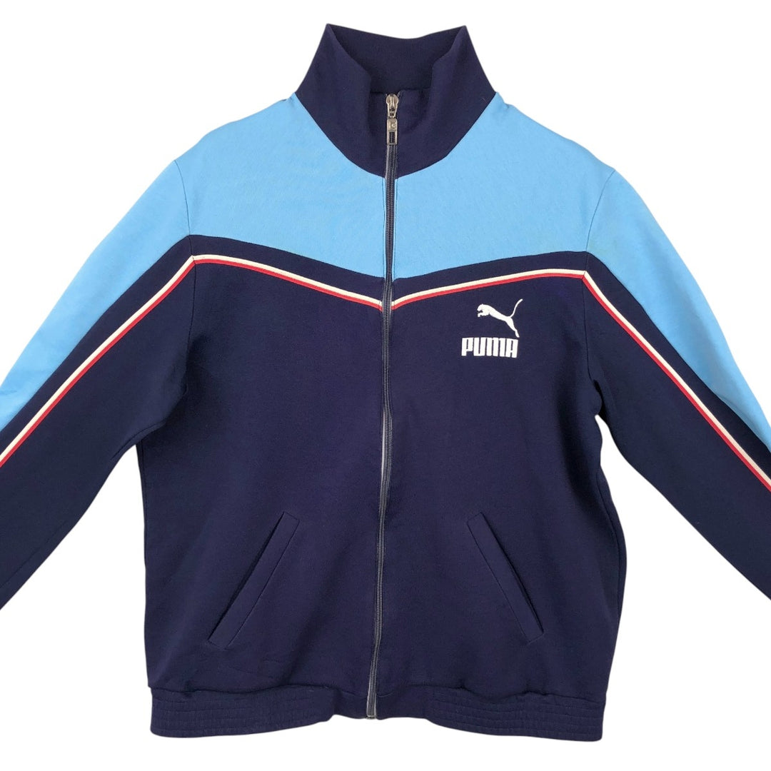 Puma Track Jacket, Made in Spain, Men's Size S (approx.), Vintage polyester Blue type light blue Vintage Second Hand