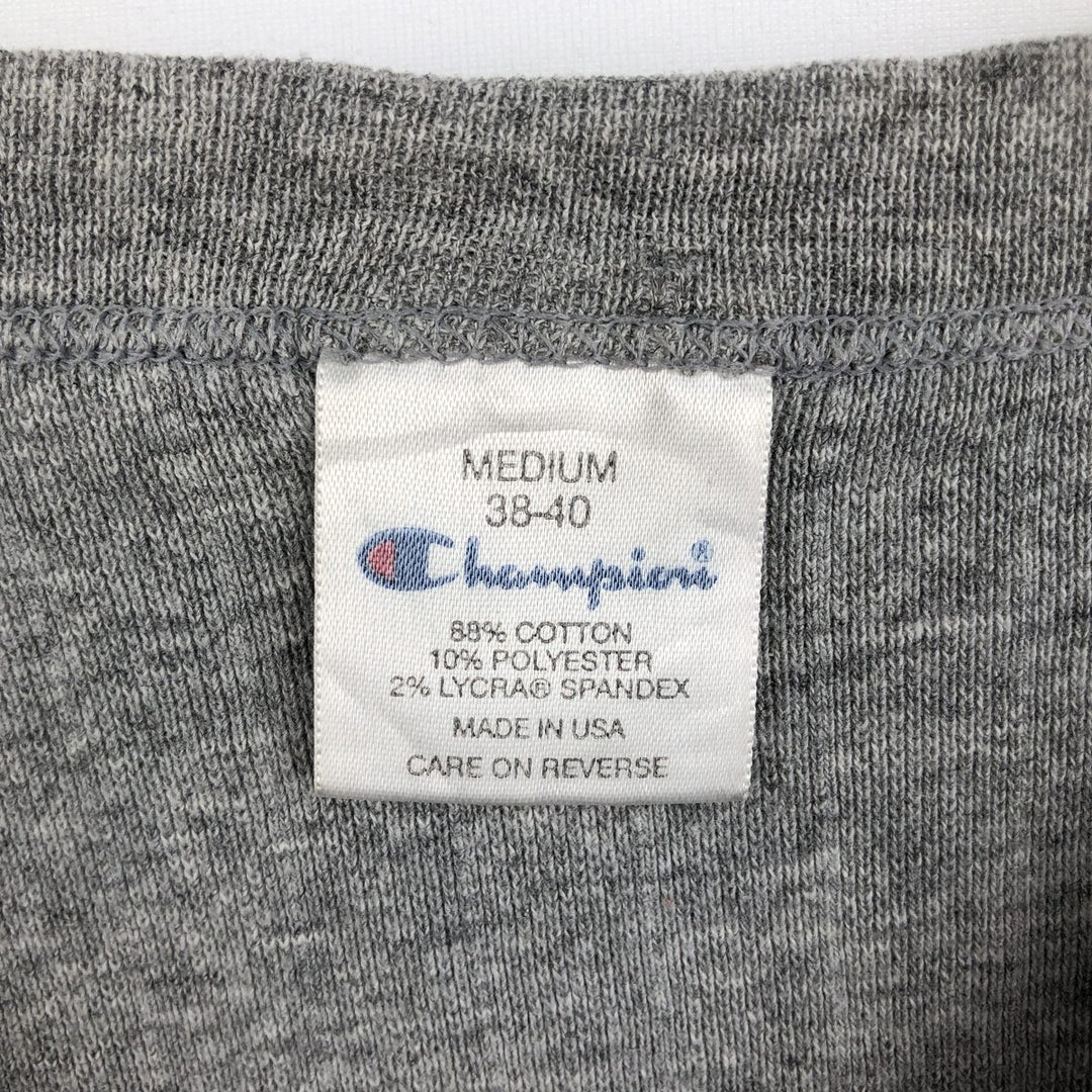 Champion Long-Sleeve T-Shirt, Made in USA, Men's Size M (Equivalent), Vintage cotton gray type Vintage Second Hand