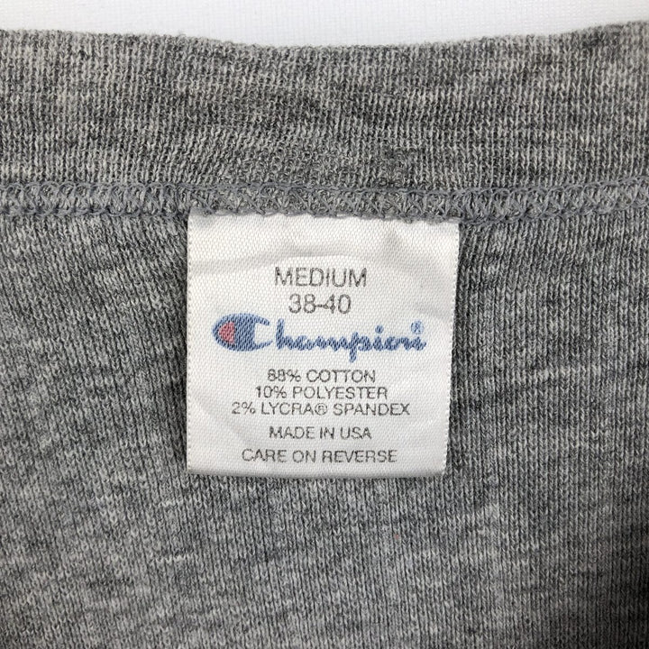 Champion Long-Sleeve T-Shirt, Made in USA, Men's Size M (Equivalent), Vintage cotton gray type Vintage Second Hand