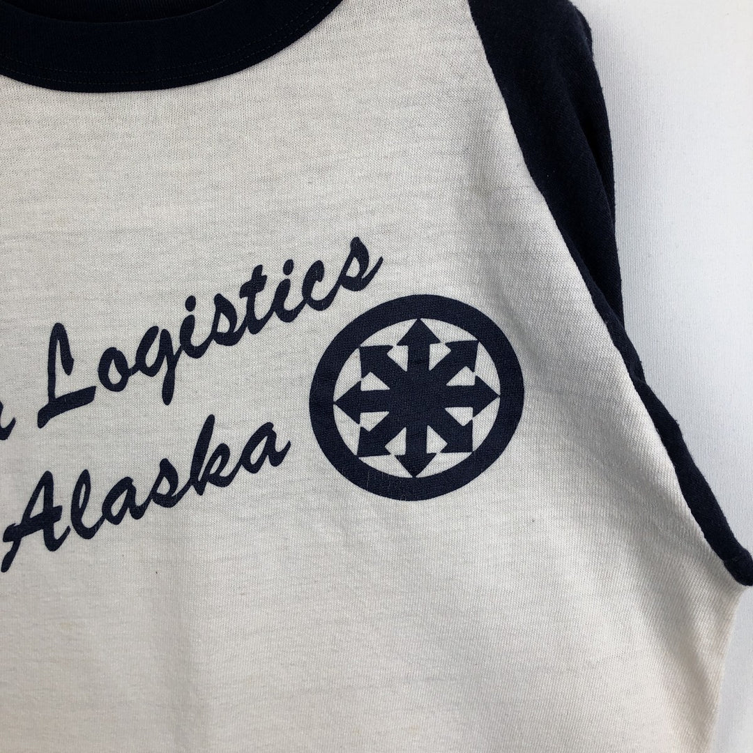 1970'S Vintage 7/8 Sleeve Raglan T-Shirt (Men's Size M equivalent) unclear navy blue type Vintage Second Hand